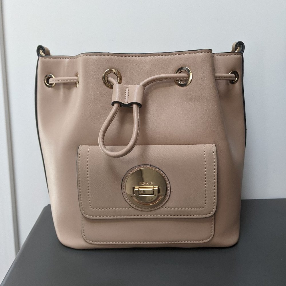 Topshop Tan Faux Leather bucket bag